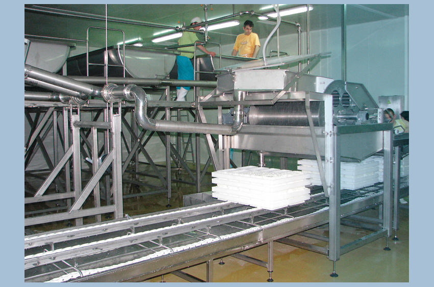 Soft cheese production line
